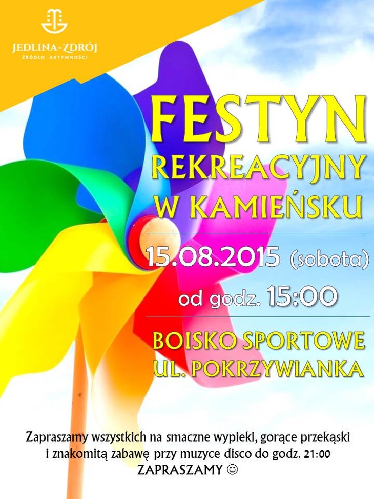 Plakat Festyn w Kamieńsku 2015