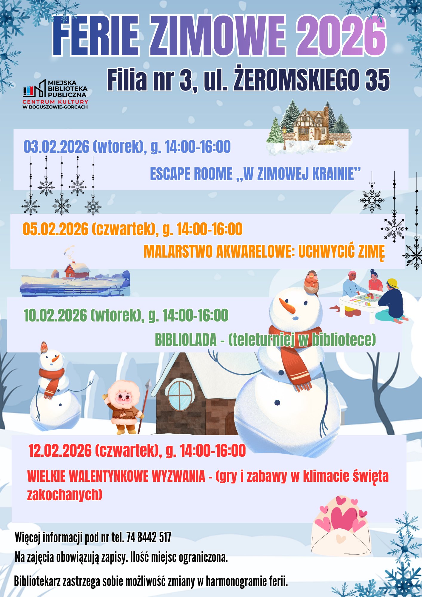 Ferie zimowe w bibliotece